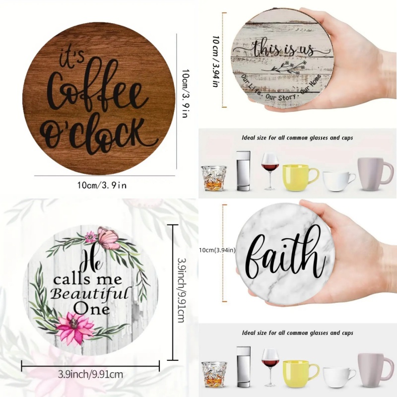 6 Posavasos de Madera Pintados - Coaster Sublimation Blank reseña y precio