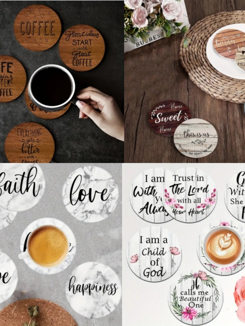 6 Posavasos de Madera Pintados - Coaster Sublimation Blank reseña y precio