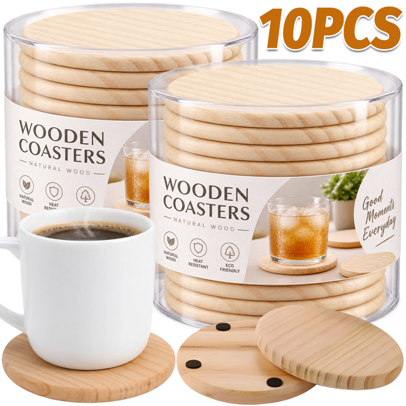 Posavasos de madera redondos,  - Water Bottle Blank reseña y precio